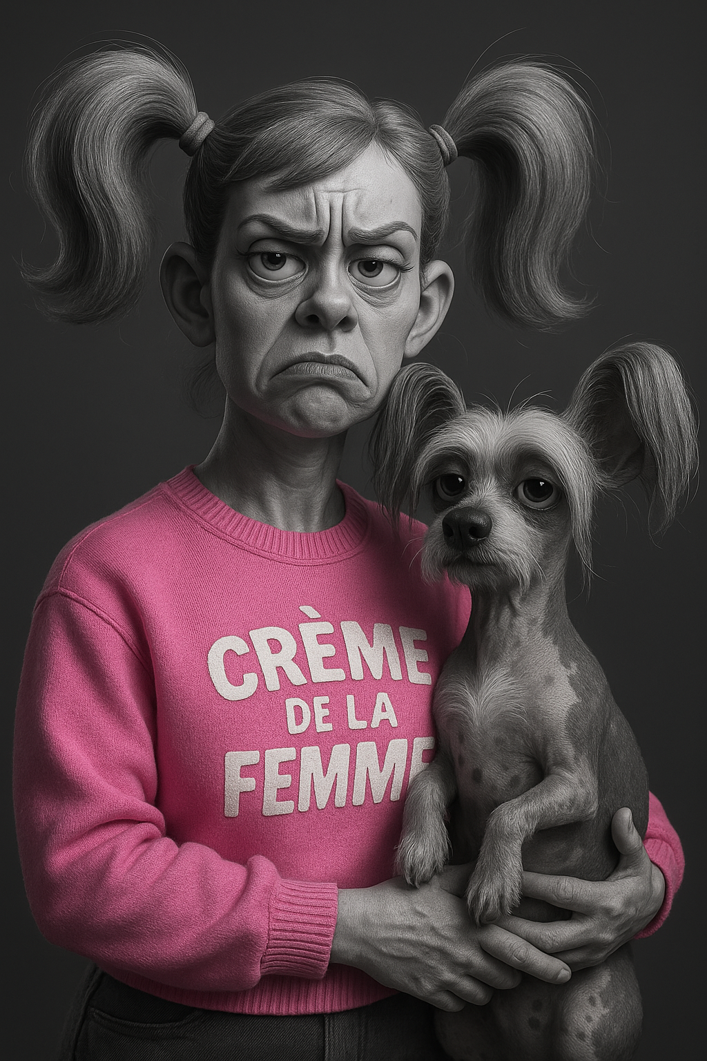 Woman & her dog print